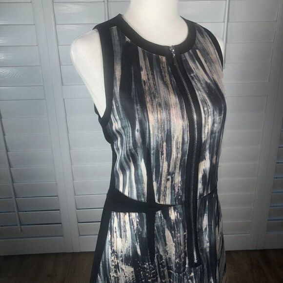 Rebecca Taylor Womens Silk Sleeveless Zip Up A-Line Dress Black Size 8 - Picture 6 of 12